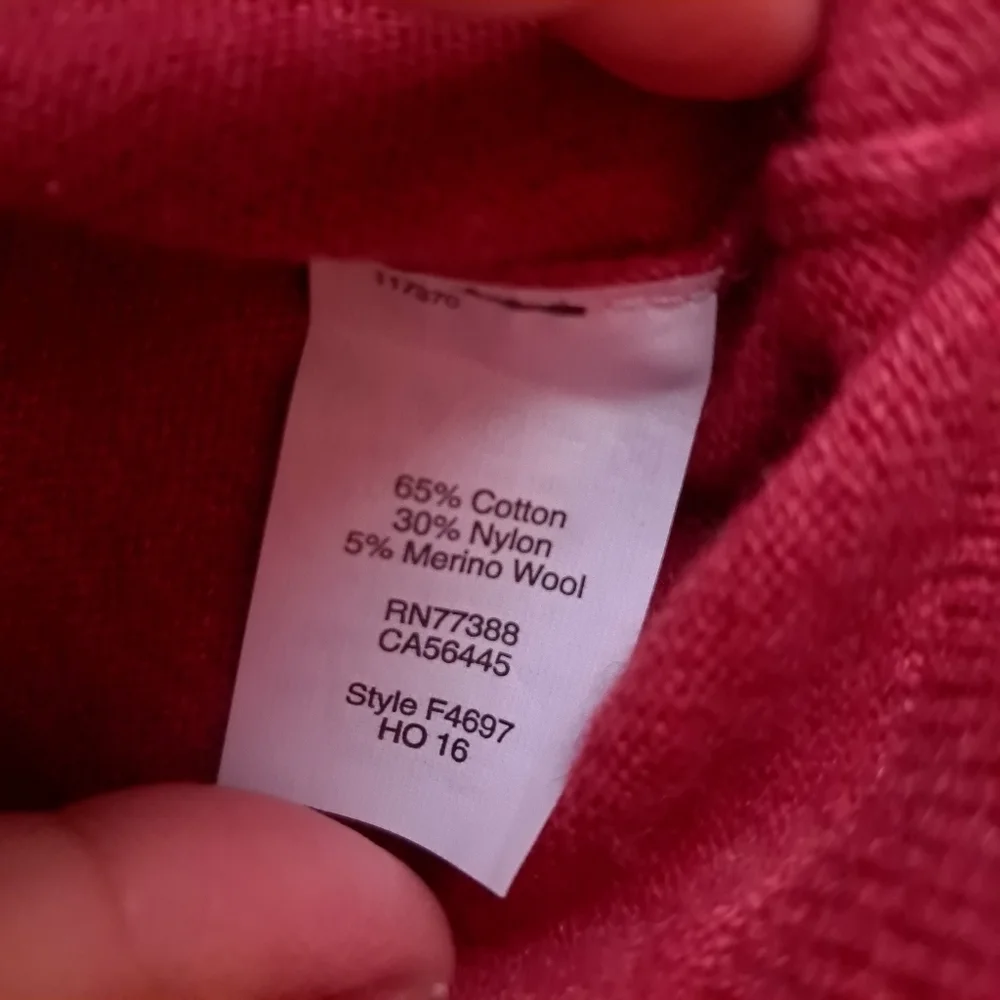 Men's J.Crew Red V-Neck‎ Long Sleeve Sweater Size Medium